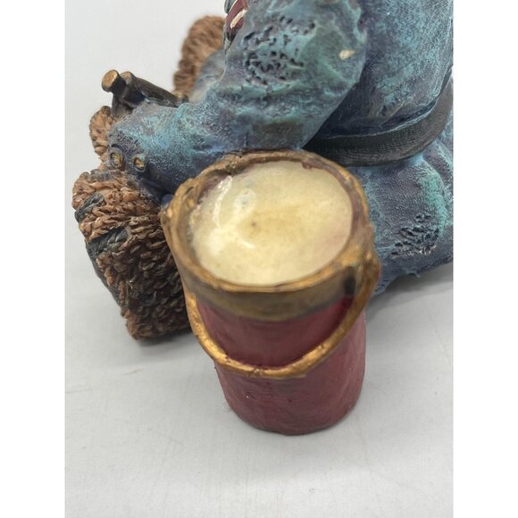 K's collection figurine bear fireman bucket hat blue brown red 5x3.5" READ - Picture 2 of 5
